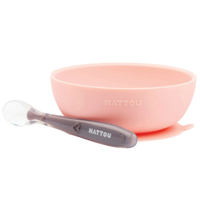 Набор посуды Nattou: глубокая тарелка, ложка pink 879590